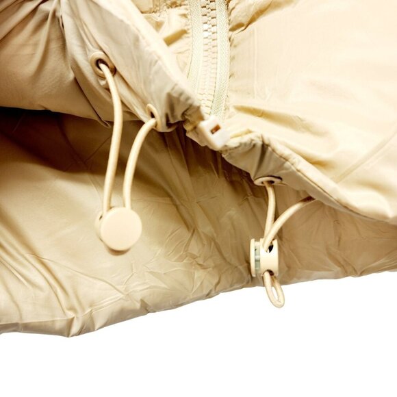 Womens Beige Puffer Vest With Zipper  Adjustable Drawstrings Size M Lightweight - Picture 5 of 10